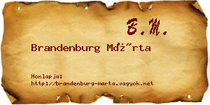 Brandenburg Márta névjegykártya